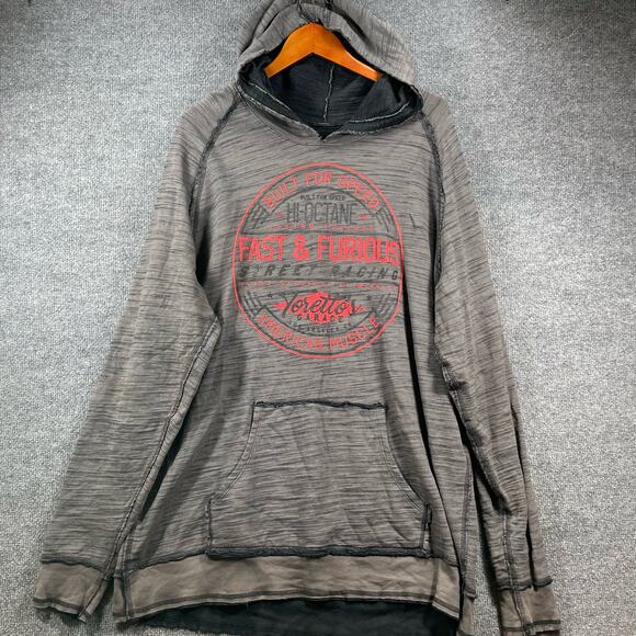 Fast And Furious Reversible Hoodie Men's 3XL Black/Gray Double Sided Racing - Picture 8 of 10